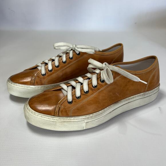 Common Projects Tournament Low Tan Polished Leather Sneakers EU 42 Italy Retro main image 12